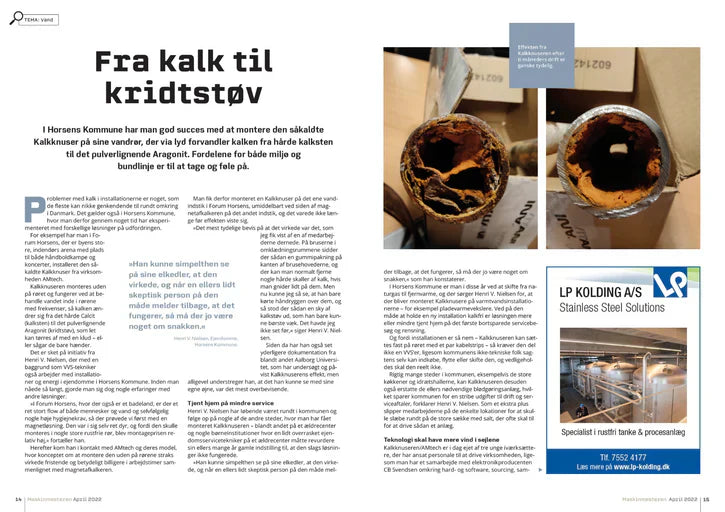 Fachzeitschrift MASKINMESTEREN: „Von Kalk zu Kalkstaub“